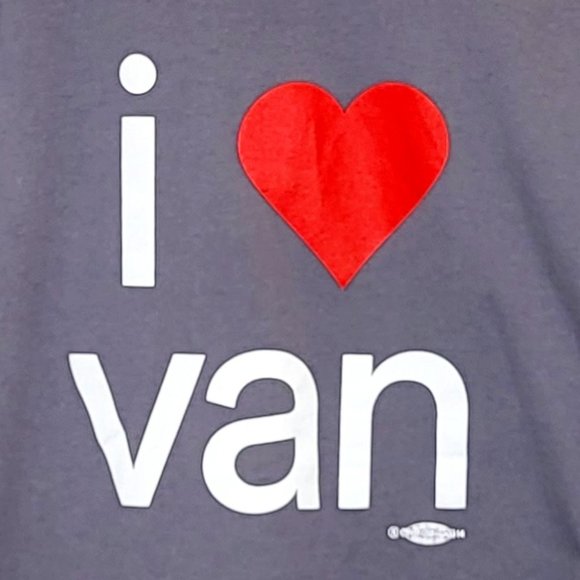 American Apparel Gray I Heart Van Short Sleeve Tee Shirt, Size Medium, EUC - Picture 3 of 6